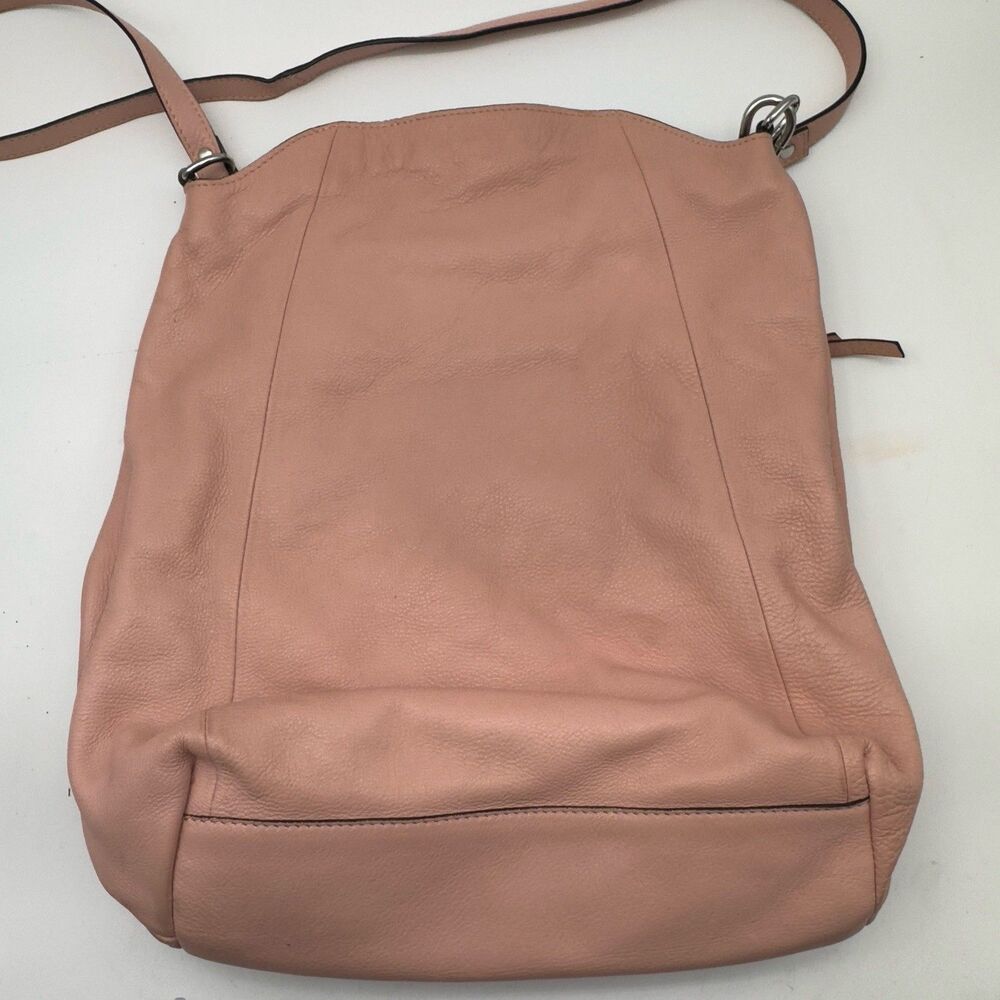 Zara Woman Salmon Leather Slouchy Boho Tote Bag - Picture 13 of 13